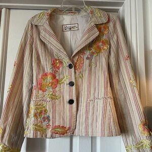 Johnny Was Multicolor Embroidered Women's Jacket. Boho bohemian western